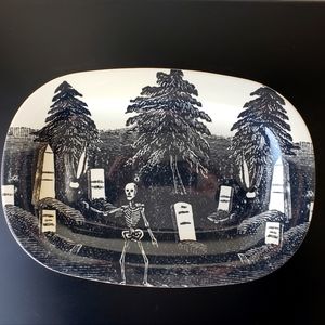 John Derian Target Halloween "Rest in Peace" Graveyard Serving Tray Dish